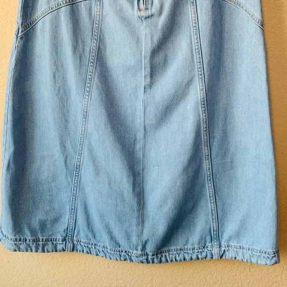 Old Navy High Rise Denim Coastal Cowgirl Rodeo Drapey Denim Maxi Skirt Size 6 - Picture 8 of 9